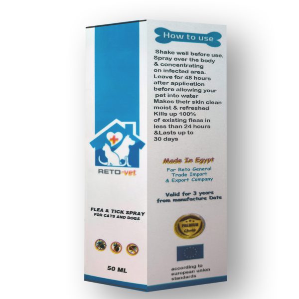 Reto-Vet For Flea & Tick Spray For Cats & Dogs 50 ml