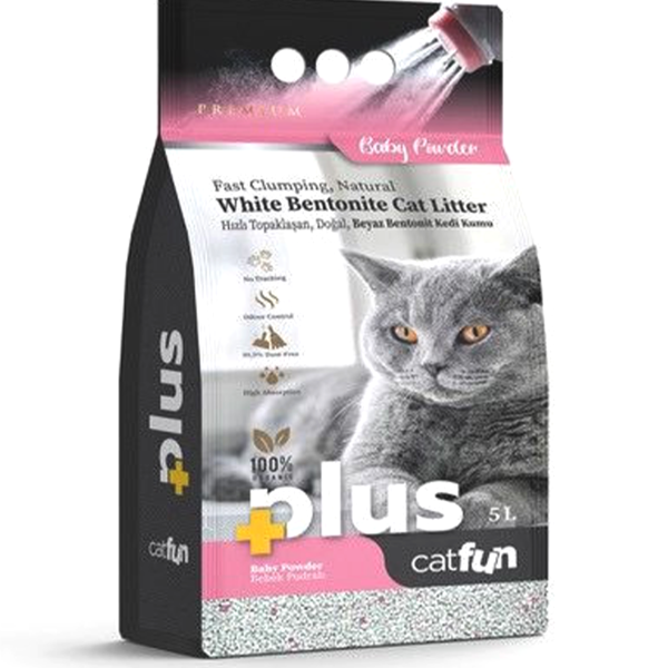 CATFUN Plus White Bentonite Cat Litter 5L Baby Powder