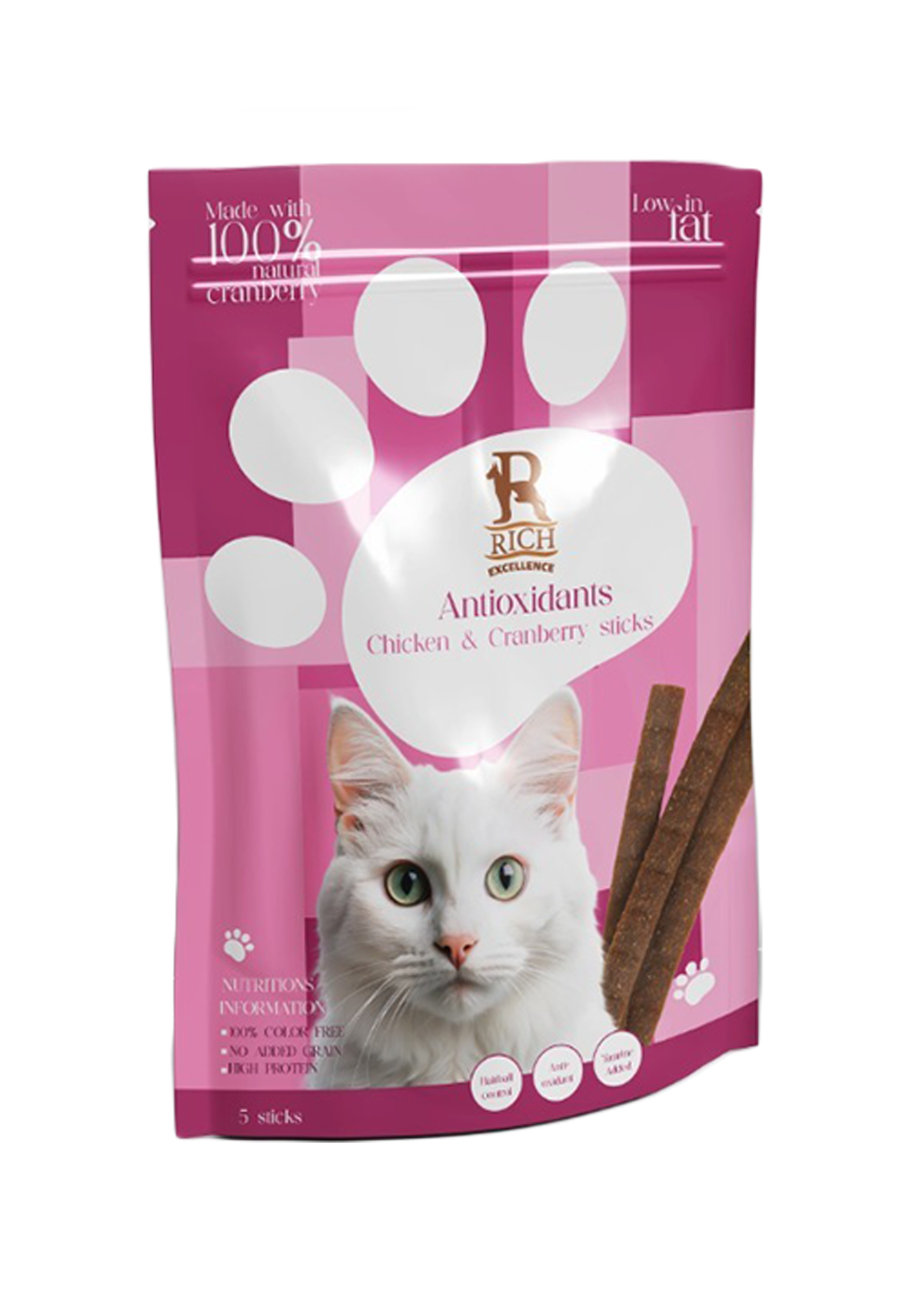 ritch-1 RICH Antioxidants Chicken And Cranberry 5 Small Sticks - Image 1