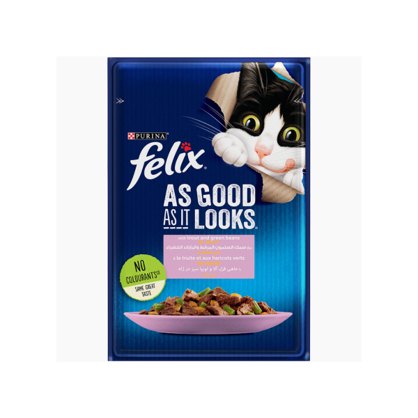 PURINA FELIX TROUT AND GREEN BEANS 85 G