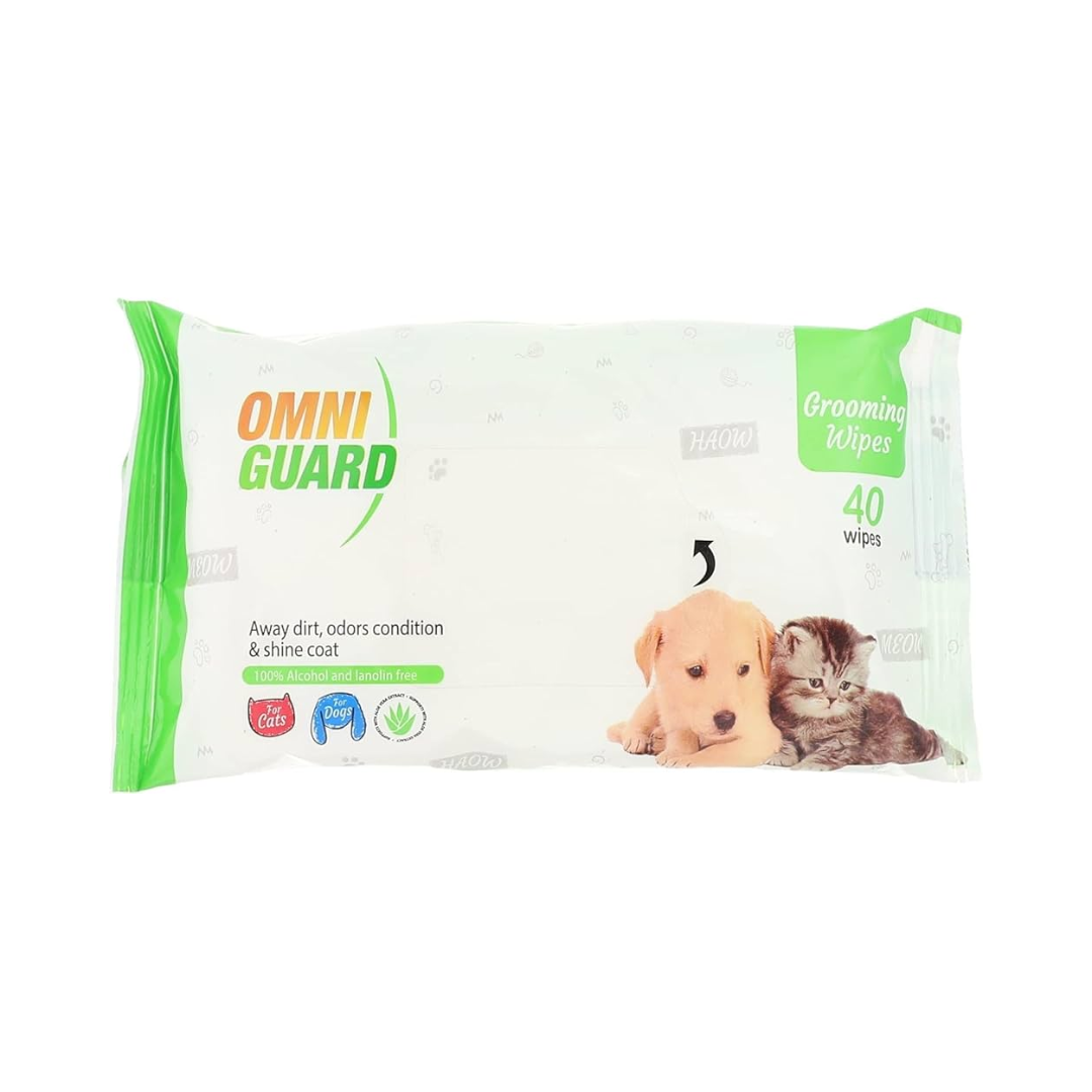 omni grooming OMNI GUARD GROOMING WIPES 40 WIPES - Image 1