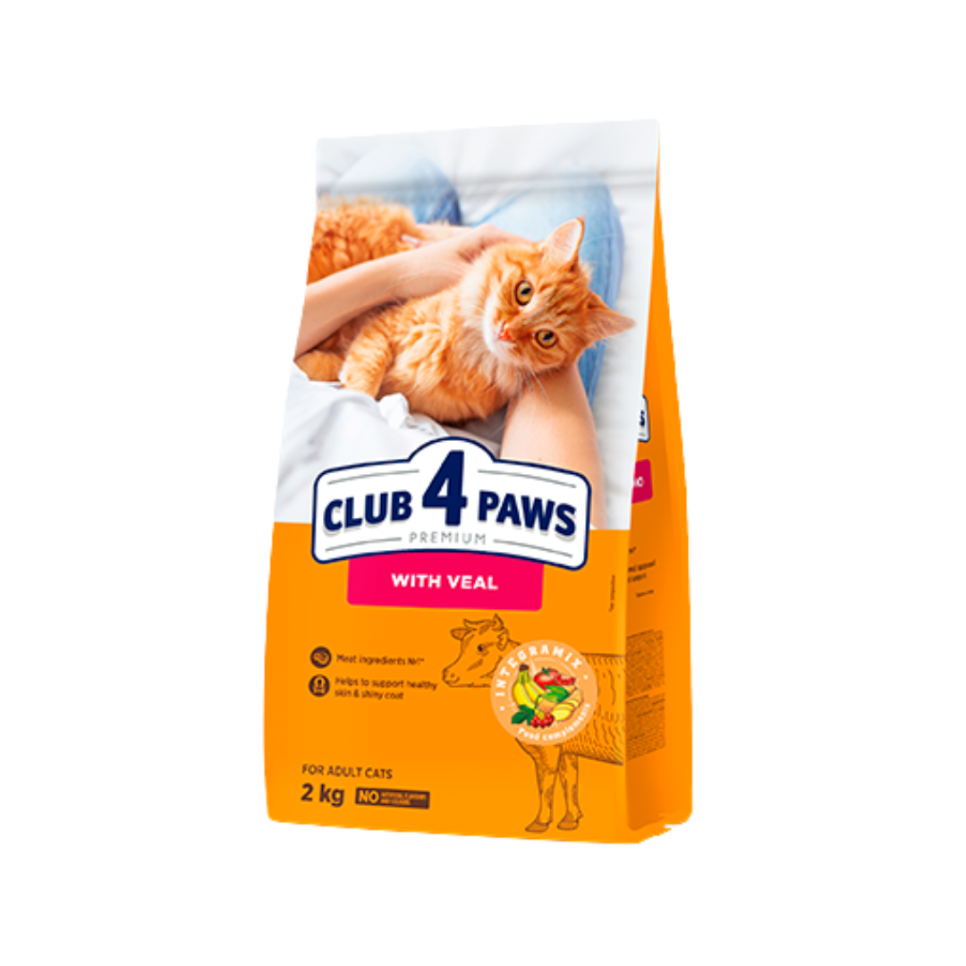 templet 1080 (100) CLUP 4 PAWS ADULT CATS VEAL 14KG - Image 1