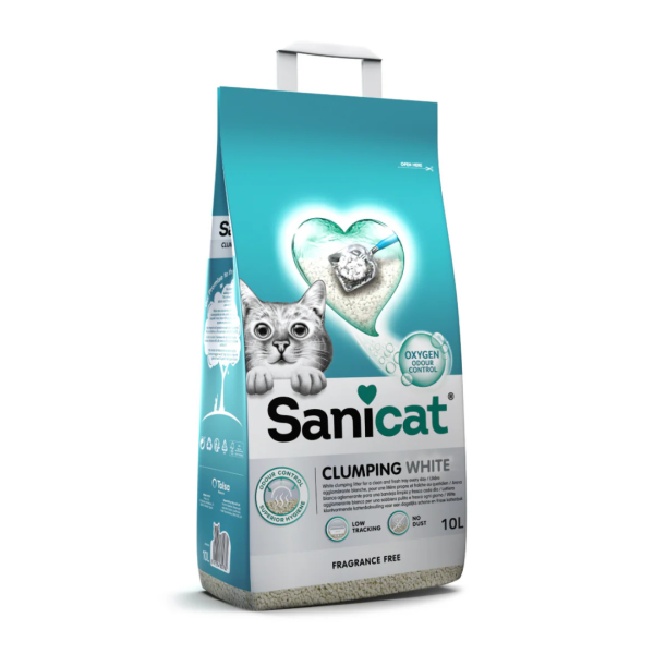 SANICAT CLUMPING WHITE FRAGRANCE FREE 20L