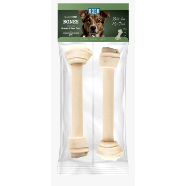 ORGO RAWHIDE BONES DENTAL & ORAL CARE 2PCE