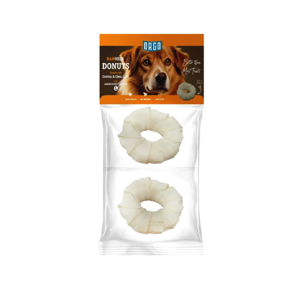 ORGO RAWHIDE DONUTS DENTAL & ORAL CARE 2PCE