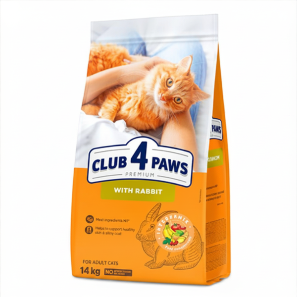 CLUP 4 PAWS ADULT CATS RABBIT 14KG