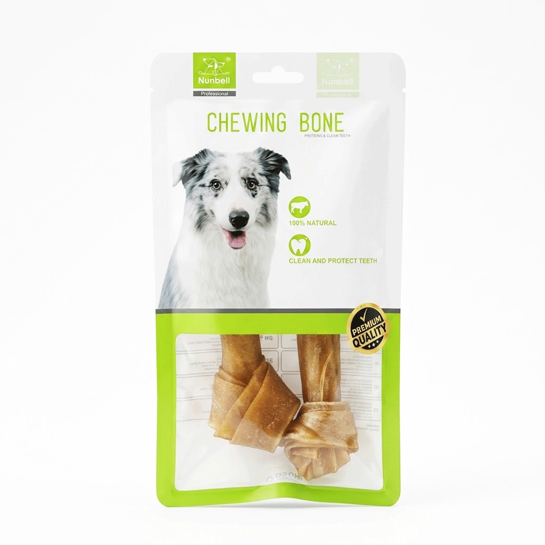 chewing-3 NUNBELL CHEWING RAWHIDE BONE 2 PECIS A13-470 - Image 1